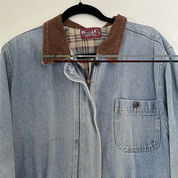 Vintage Denim & Co Jeanswear Jean Jacket Field Chore Drawstring Waist M 90s Read - Picture 6 of 15